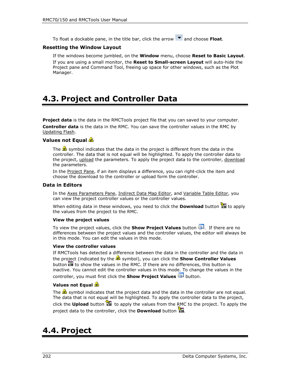 Project and controller data, Project | Delta RMC151 User Manual | Page 222 / 1221