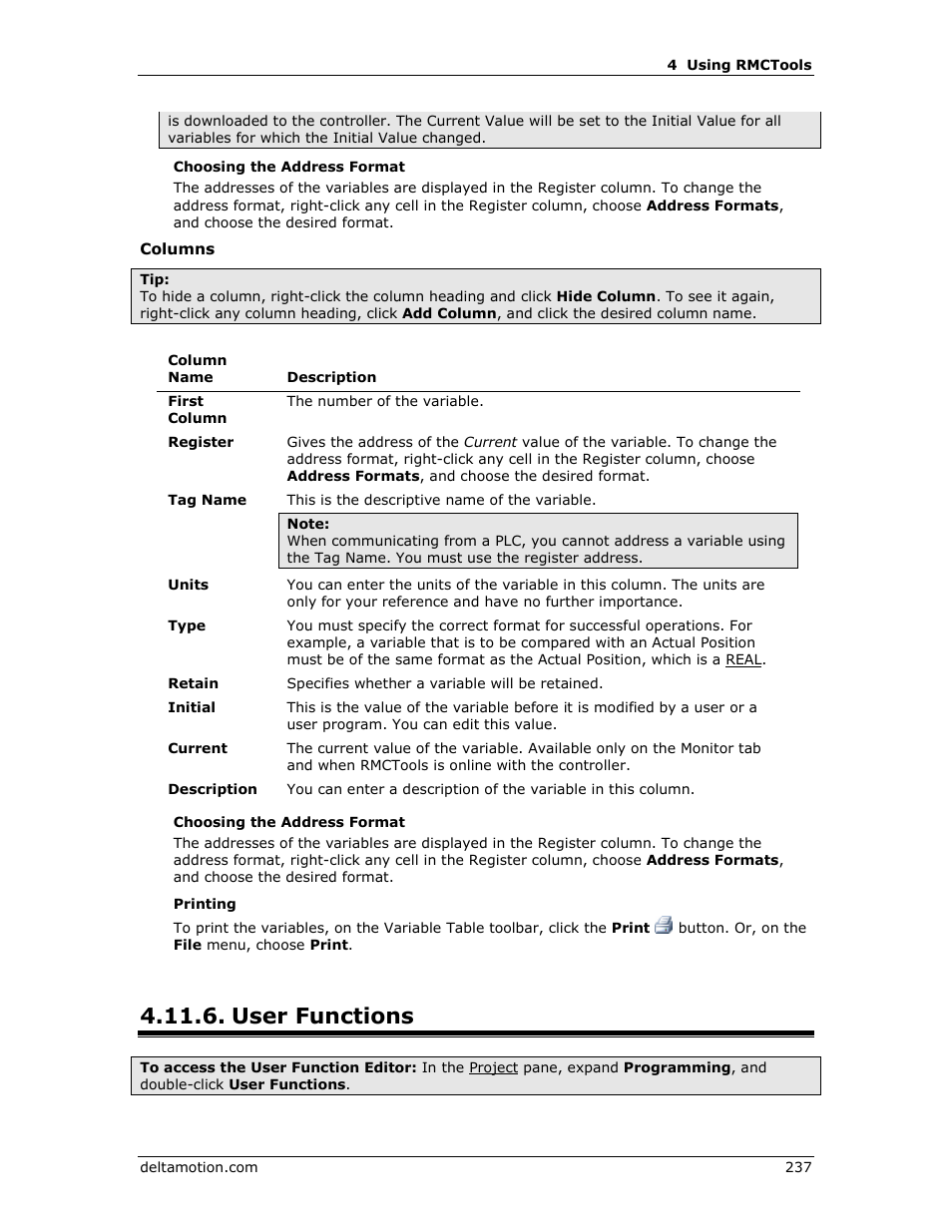 User functions, User function editor | Delta RMC151 User Manual | Page 257 / 1221