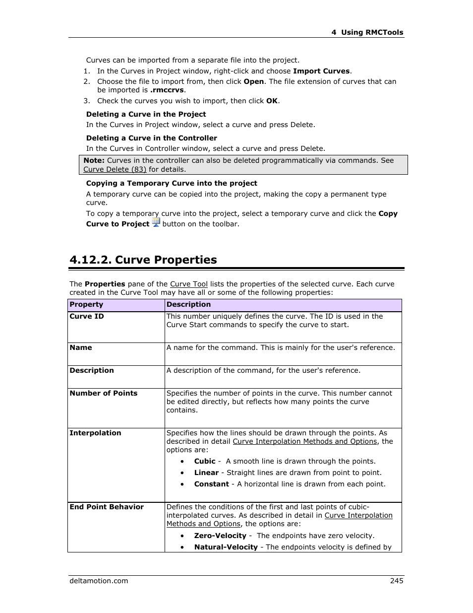 Curve properties, Ee curve, Properties | Delta RMC151 User Manual | Page 265 / 1221