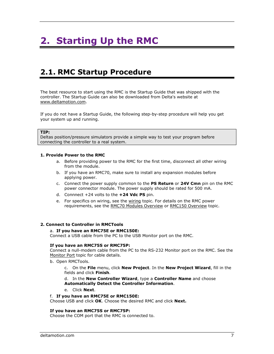 Rmc startup procedure, Starting up the rmc, E startup procedure | Delta RMC151 User Manual | Page 27 / 1221