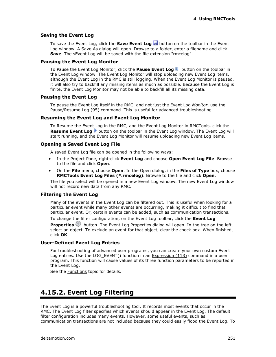 Event log filtering | Delta RMC151 User Manual | Page 271 / 1221