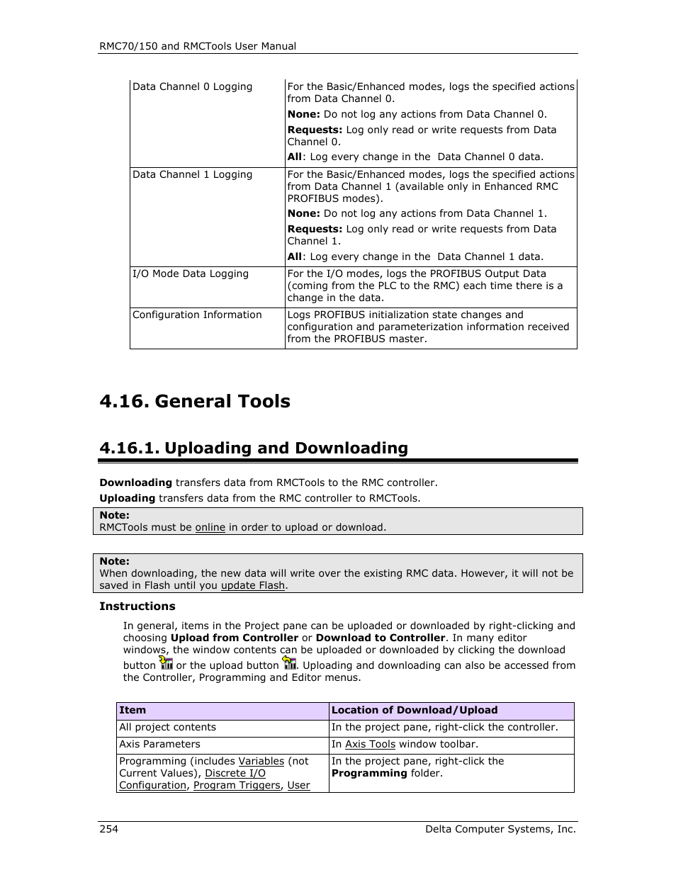 General tools, Uploading and downloading, Download | Upload and download, Upload | Delta RMC151 User Manual | Page 274 / 1221