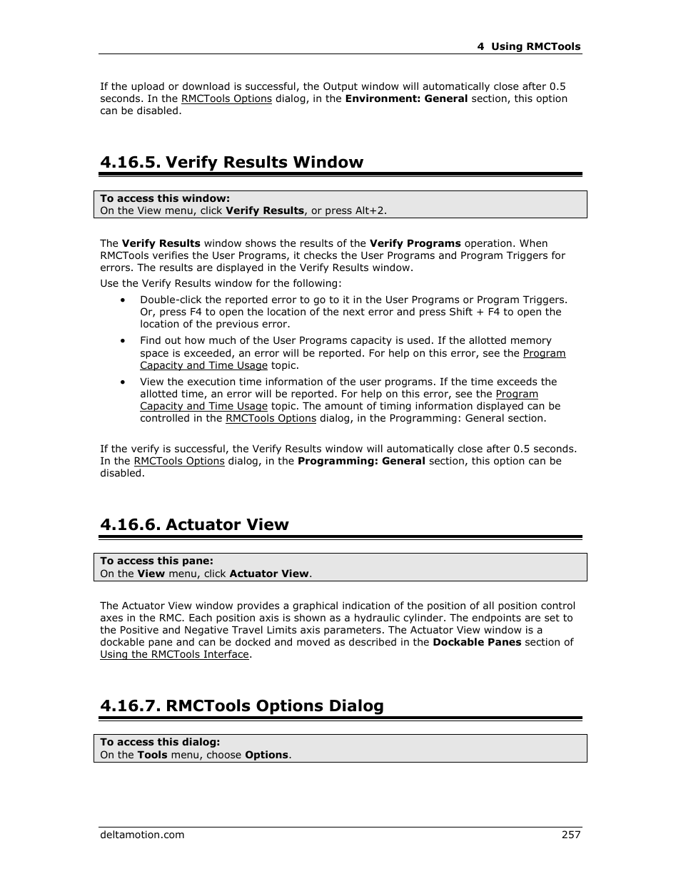 Verify results window, Actuator view, Rmctools options dialog | Delta RMC151 User Manual | Page 277 / 1221