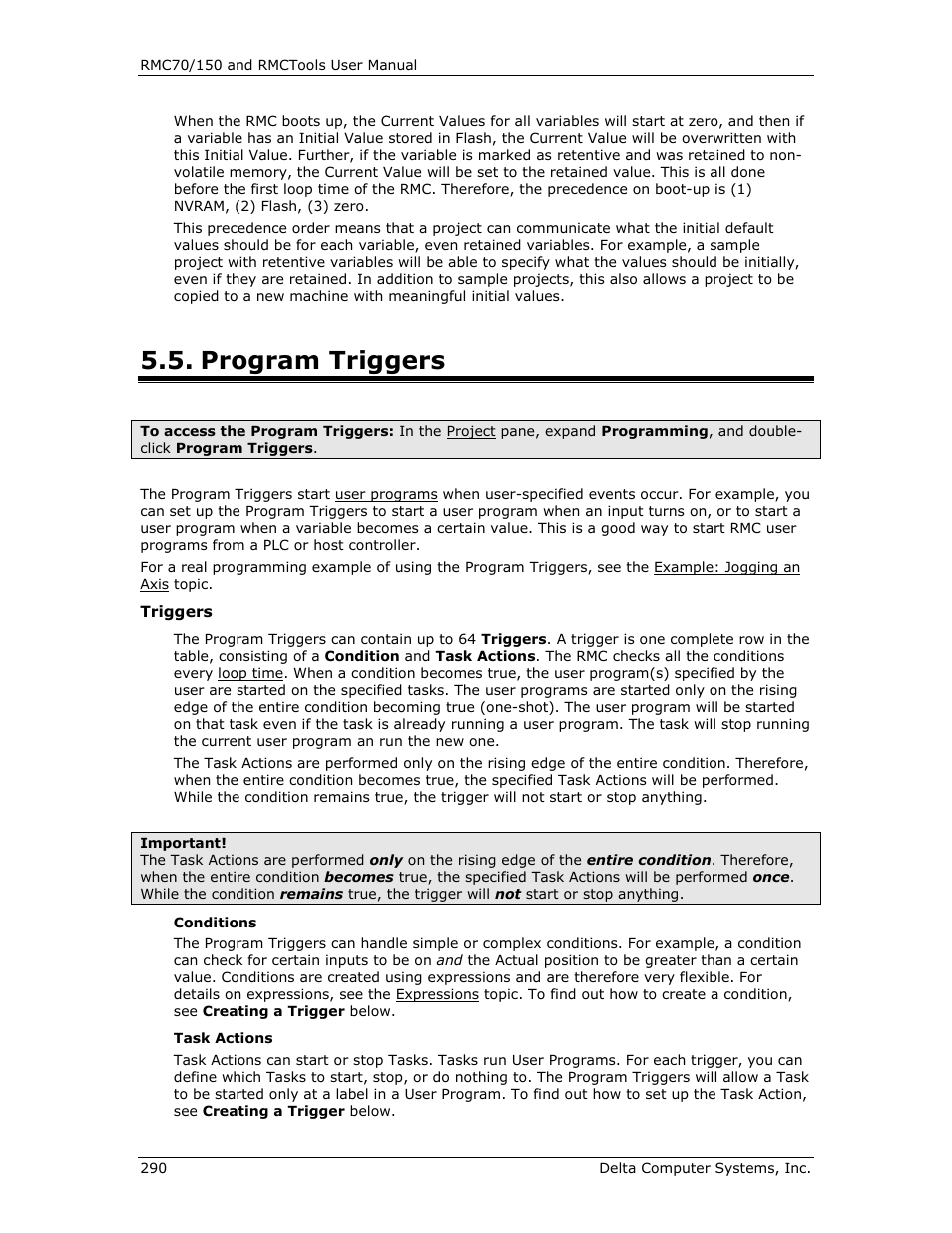 Program triggers | Delta RMC151 User Manual | Page 310 / 1221