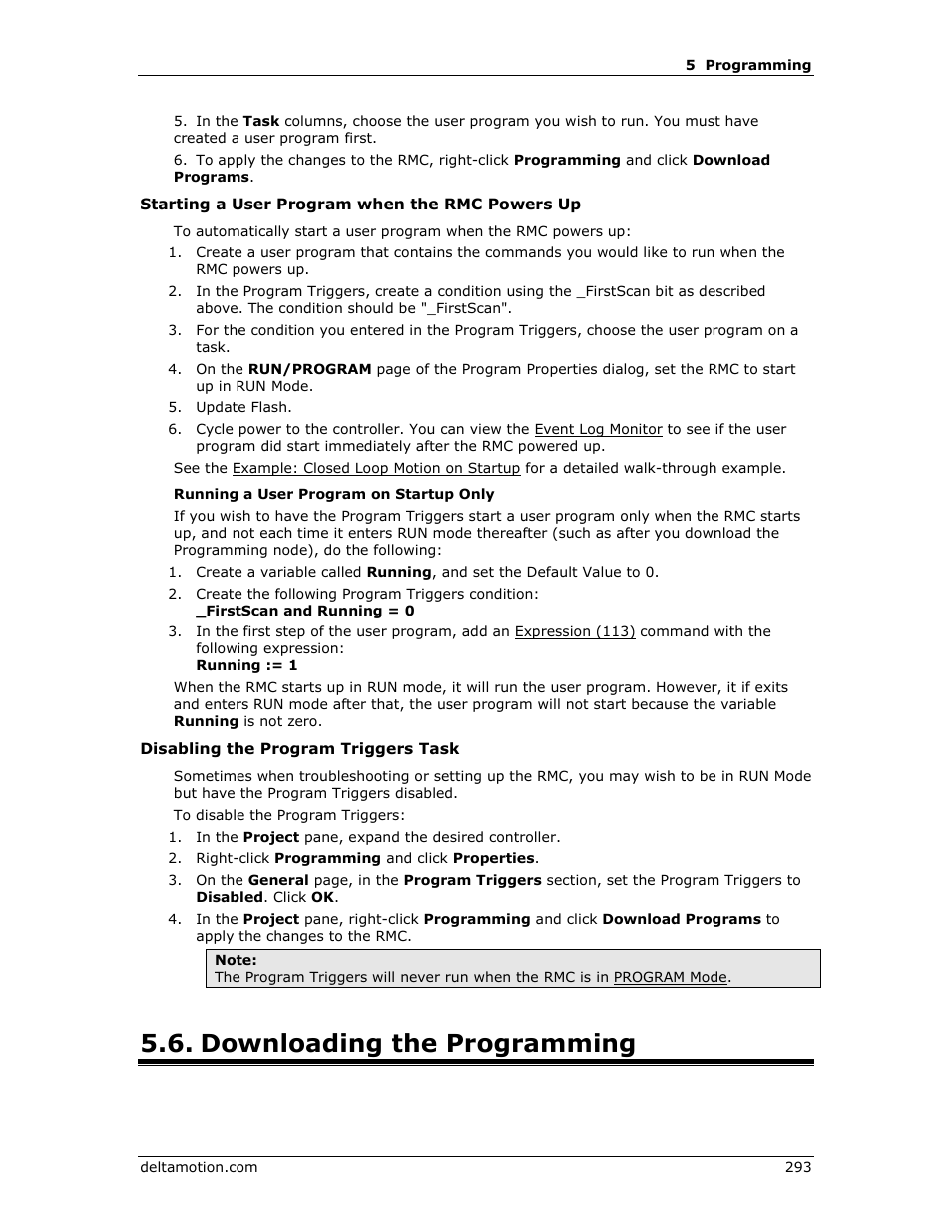 Downloading the programming | Delta RMC151 User Manual | Page 313 / 1221