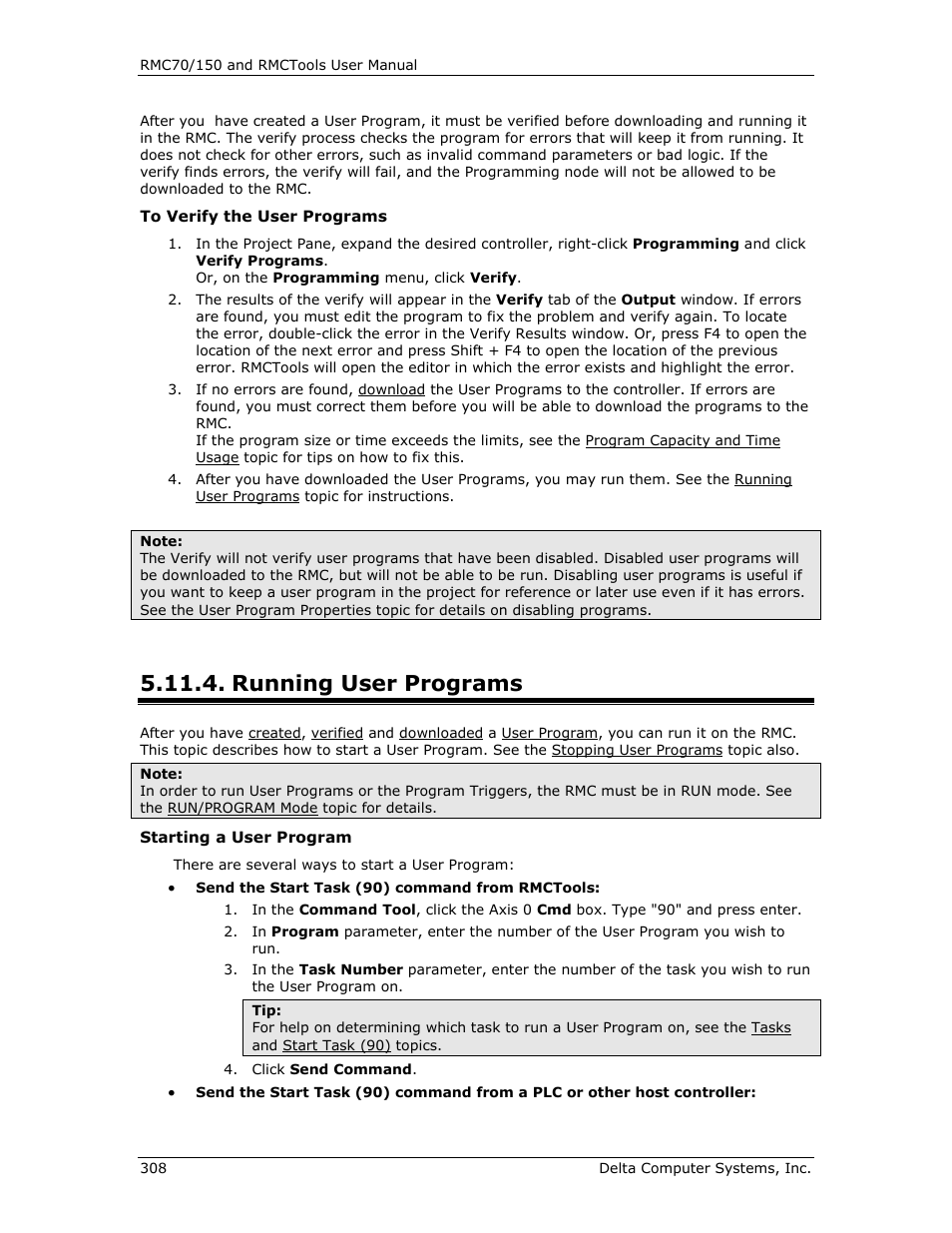 Running user programs, E running user programs, E running | Delta RMC151 User Manual | Page 328 / 1221