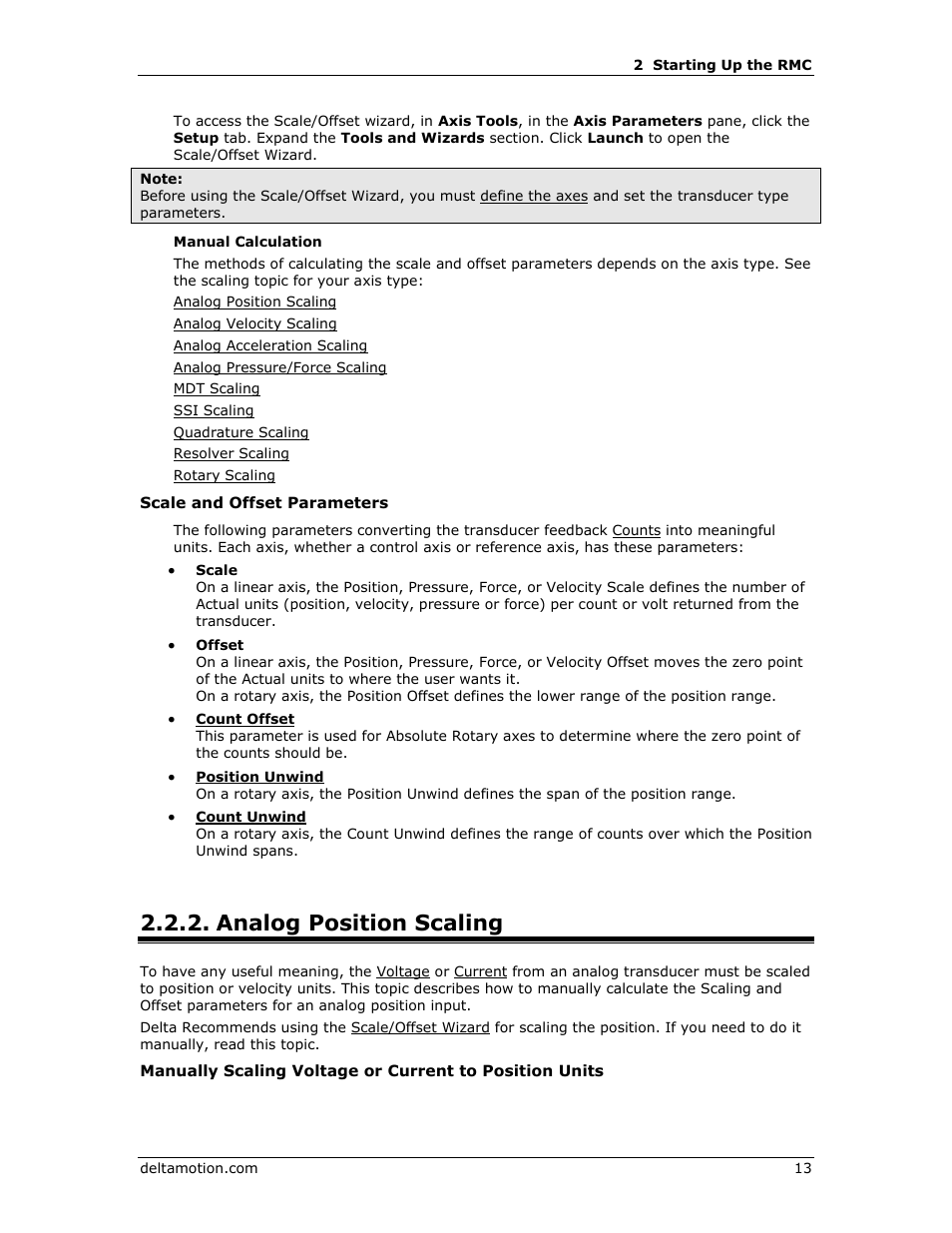 Analog position scaling | Delta RMC151 User Manual | Page 33 / 1221