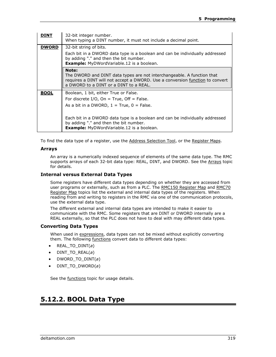 Bool data type, A bool, Bool | Delta RMC151 User Manual | Page 339 / 1221