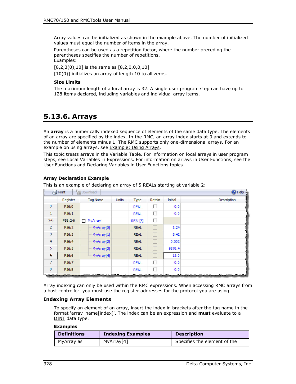 Arrays, N array, E arrays | Delta RMC151 User Manual | Page 348 / 1221