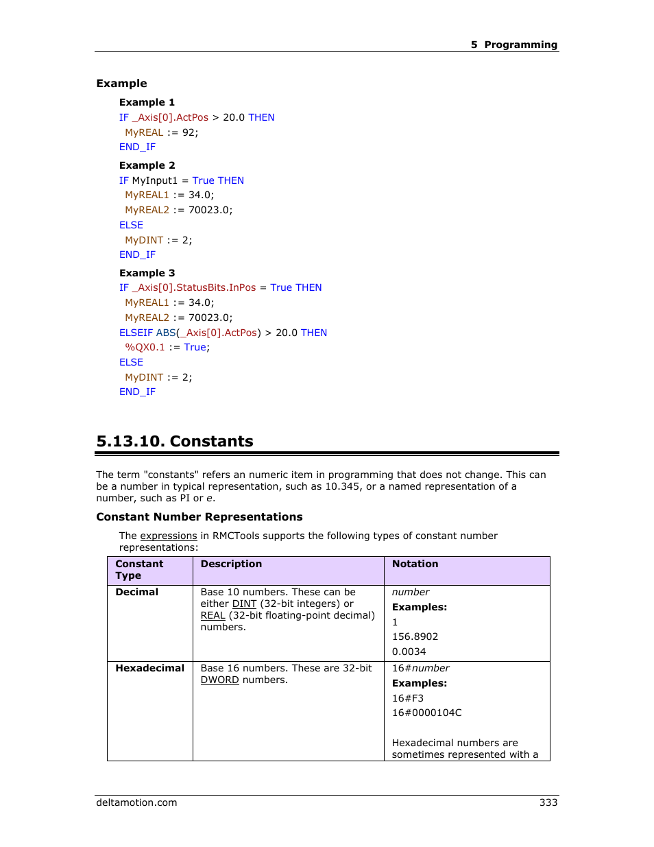 Constants, Constant, Value | Delta RMC151 User Manual | Page 353 / 1221