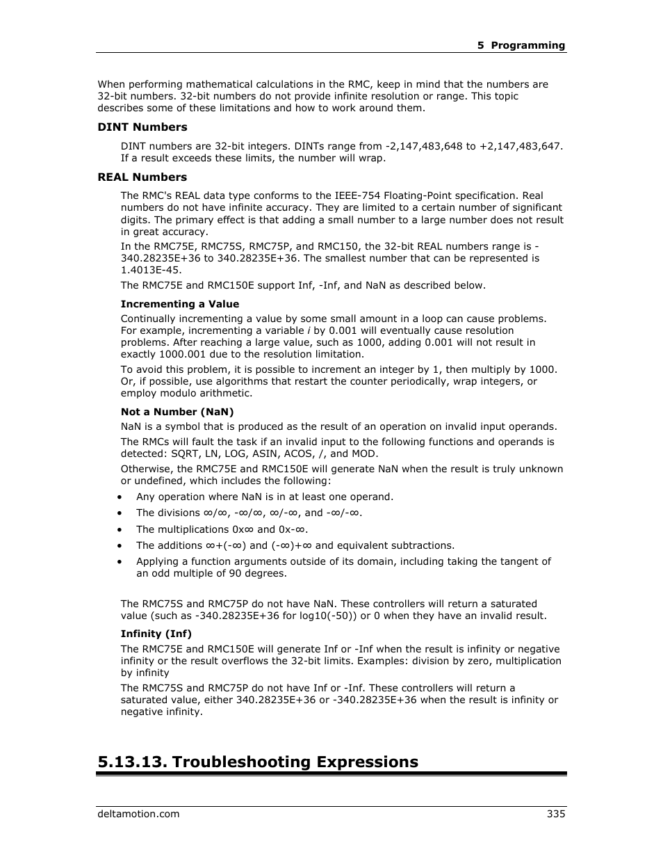 Troubleshooting expressions, E troubleshooting expressions | Delta RMC151 User Manual | Page 355 / 1221