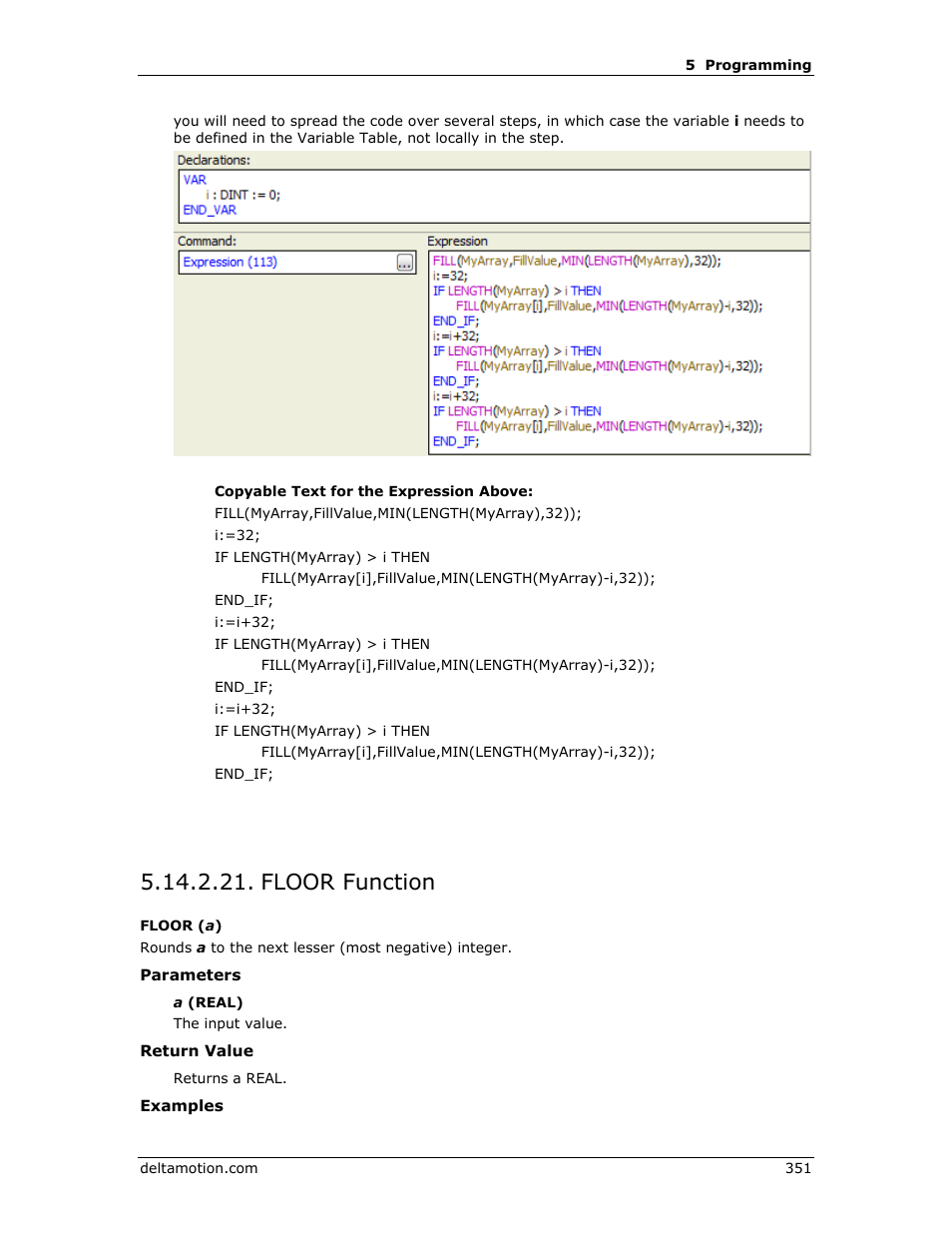 Floor function, Floor( a ) | Delta RMC151 User Manual | Page 371 / 1221