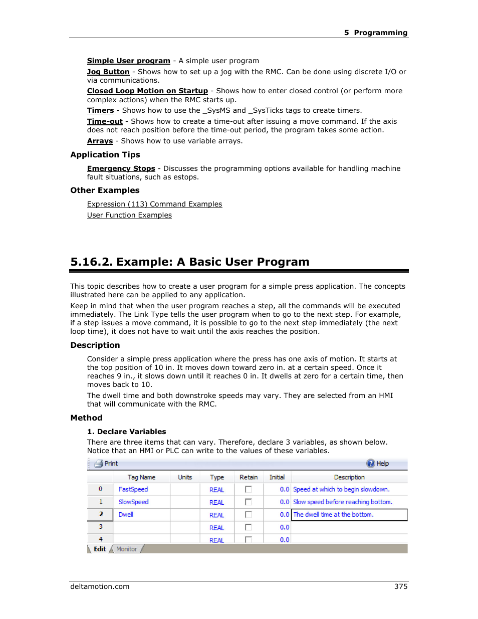 Example: a basic user program, Creating a basic user program | Delta RMC151 User Manual | Page 395 / 1221