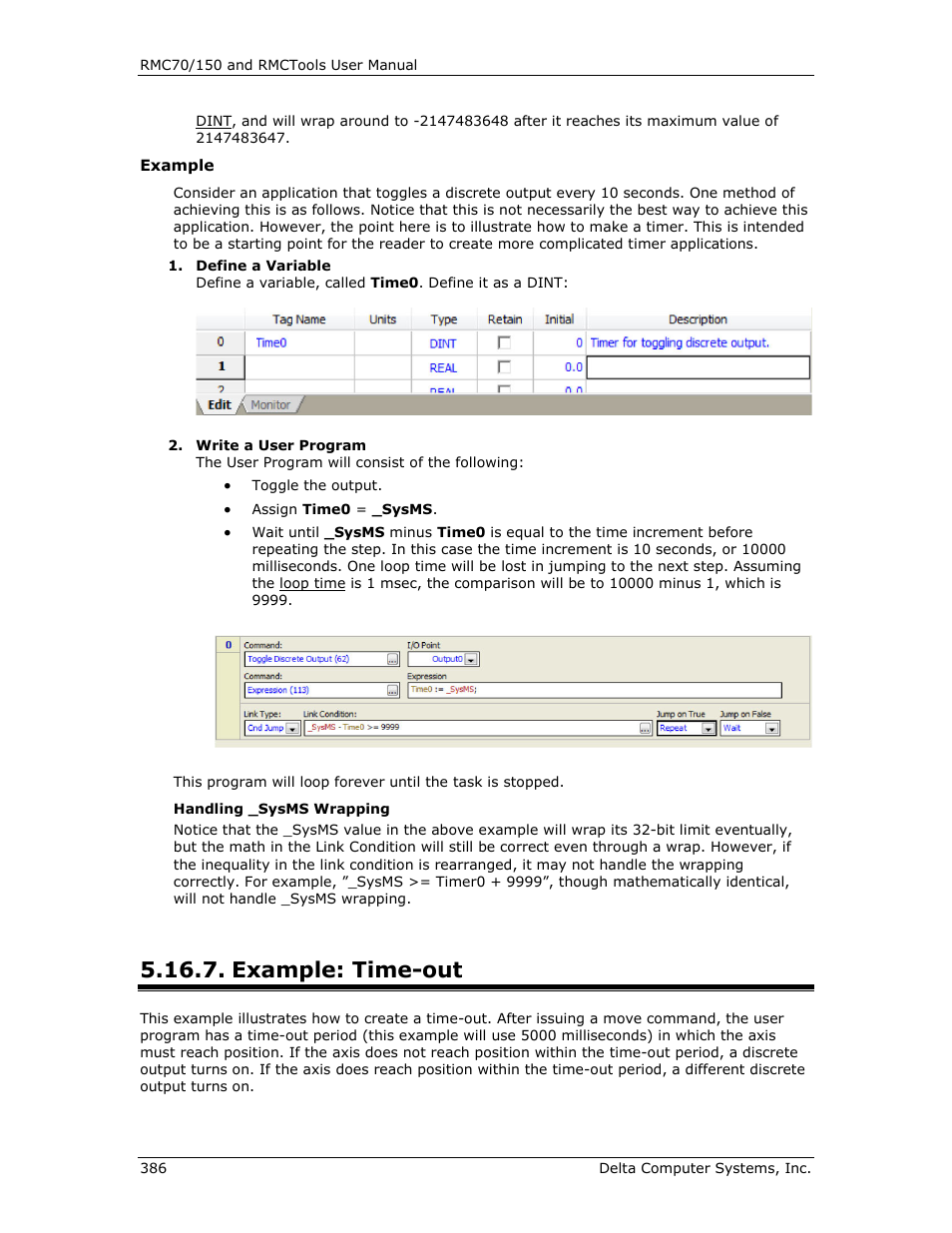 Example: time-out, E example: time-out, Time-out | Delta RMC151 User Manual | Page 406 / 1221