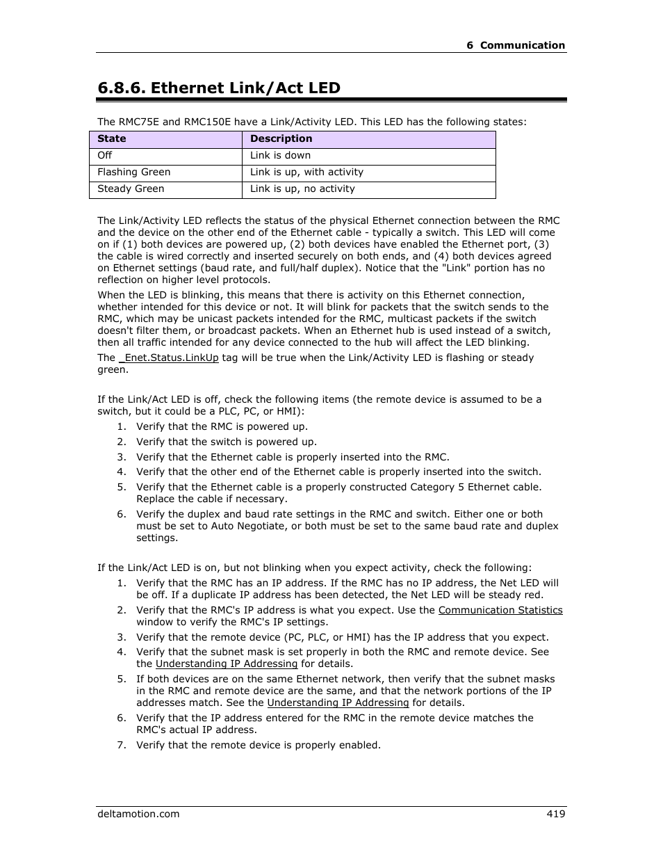 Ethernet link/act led | Delta RMC151 User Manual | Page 439 / 1221