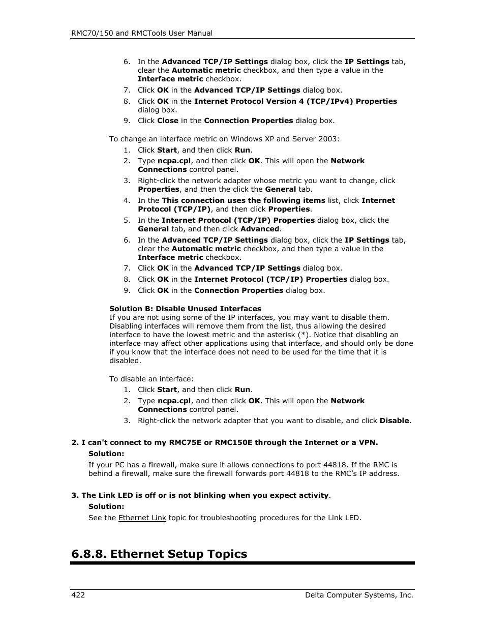 Ethernet setup topics | Delta RMC151 User Manual | Page 442 / 1221