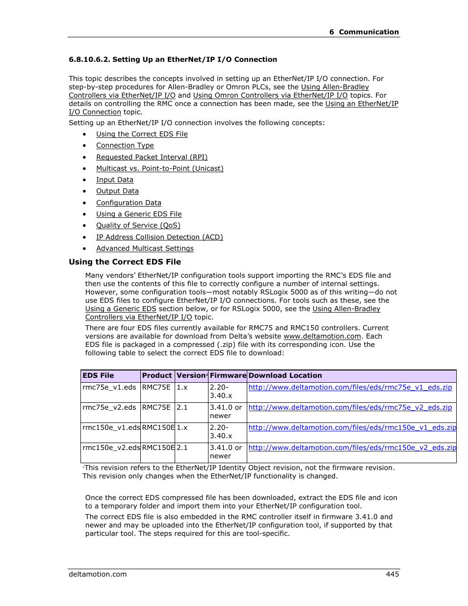 Setting up an ethernet/ip i/o connection | Delta RMC151 User Manual | Page 465 / 1221