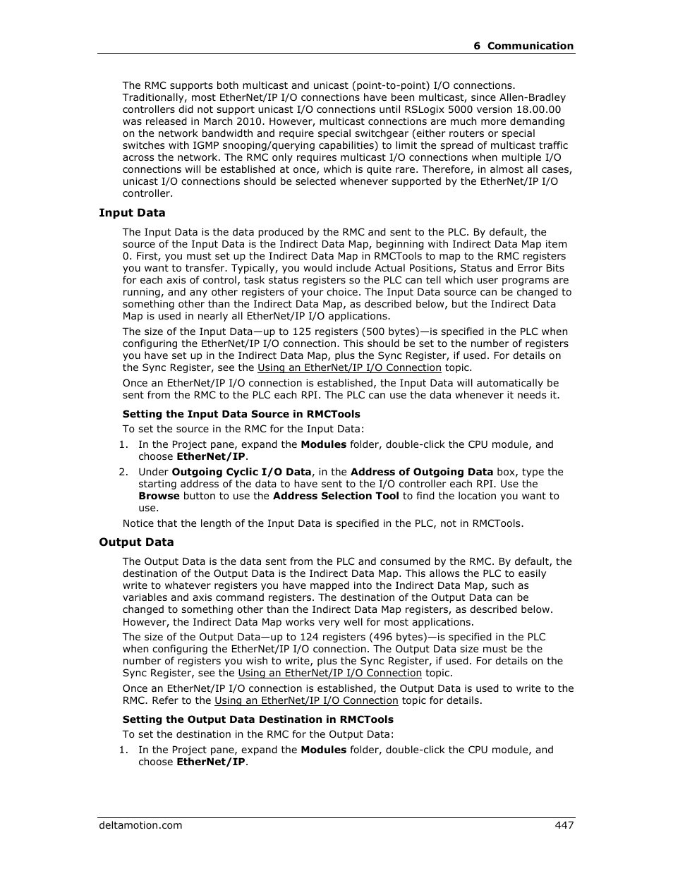 Input data, Output data | Delta RMC151 User Manual | Page 467 / 1221