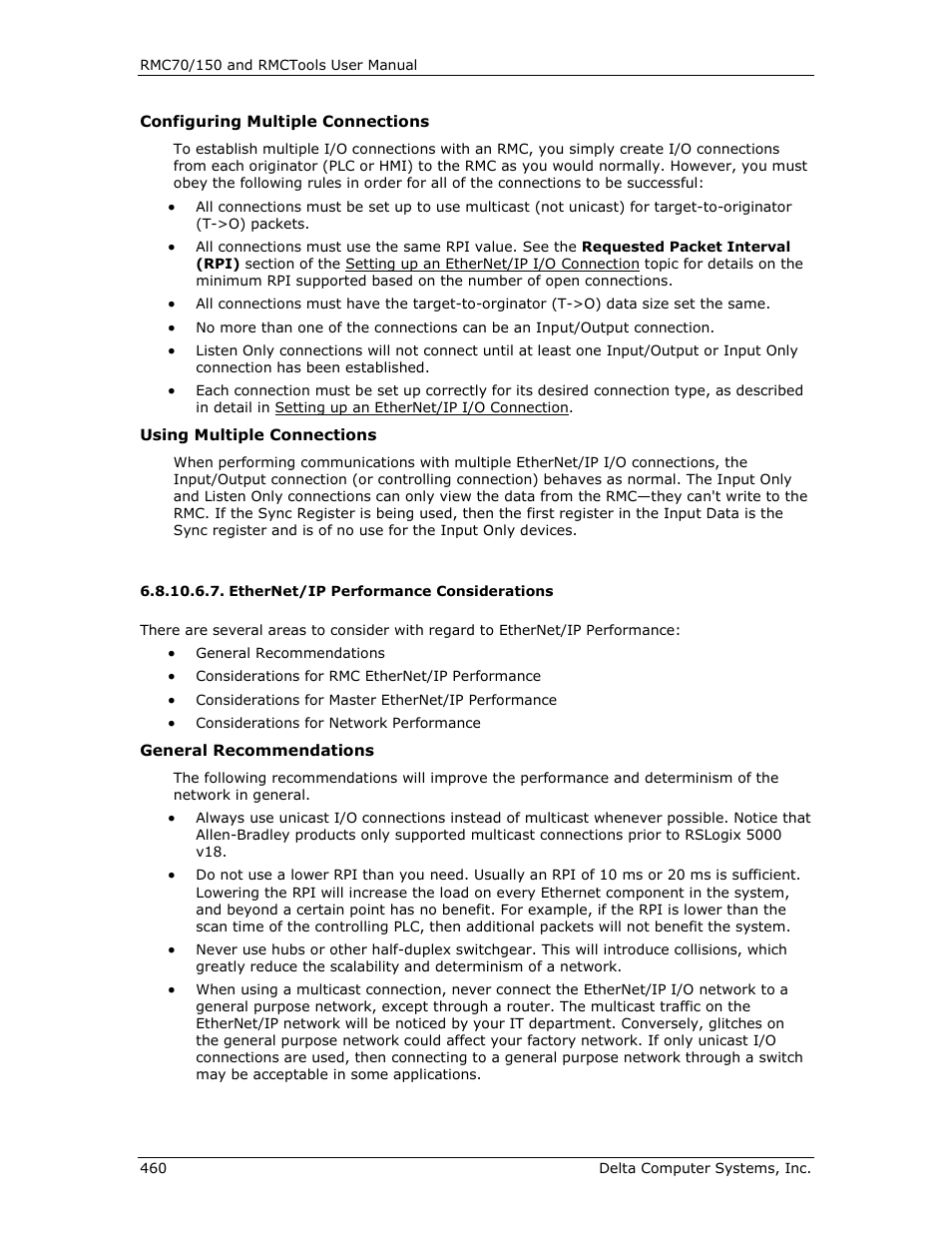 Ethernet/ip performance considerations, E ethernet/ip i/o performance | Delta RMC151 User Manual | Page 480 / 1221