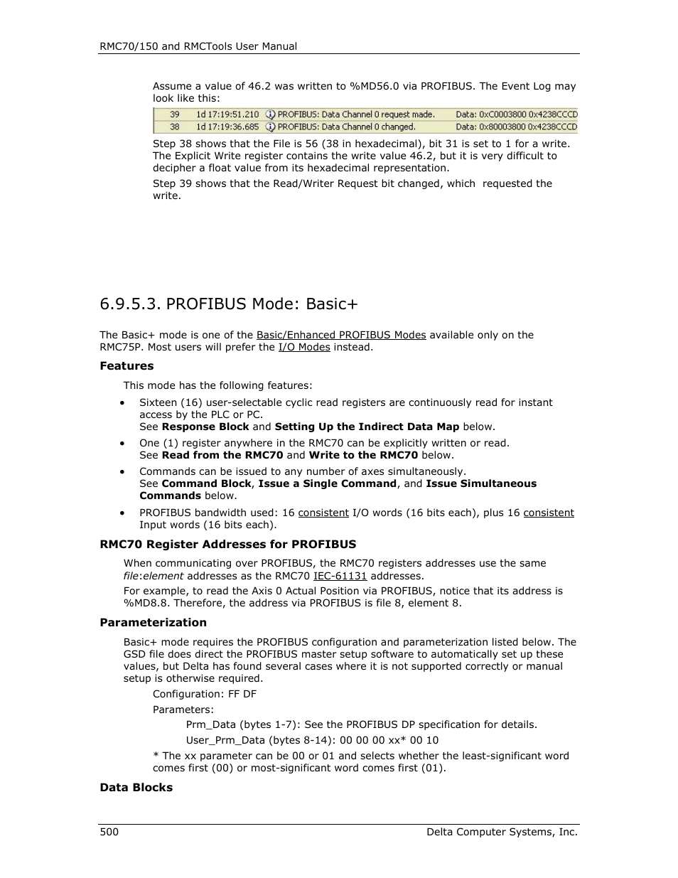 Profibus mode: basic, Basic | Delta RMC151 User Manual | Page 520 / 1221