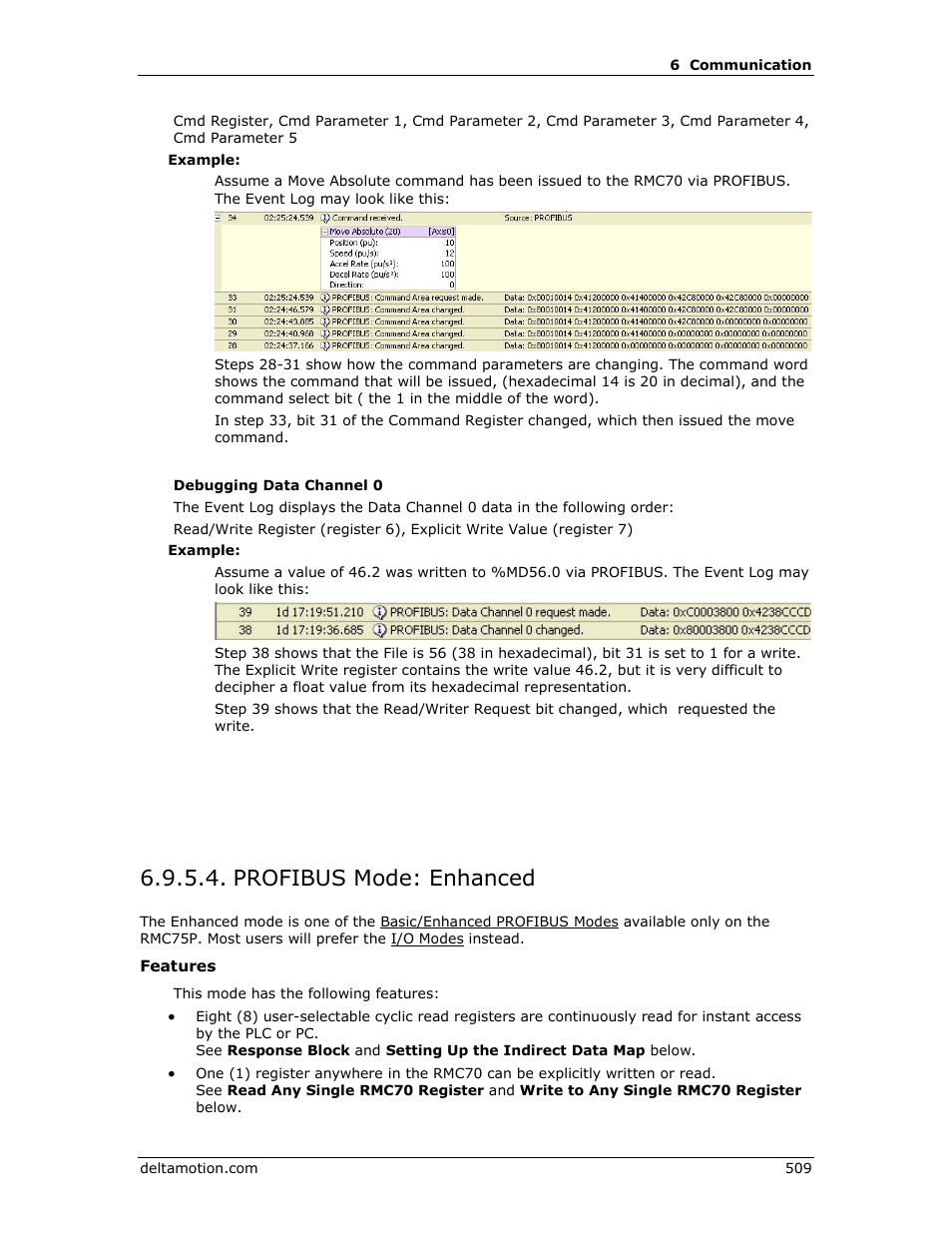 Profibus mode: enhanced, Enhanced | Delta RMC151 User Manual | Page 529 / 1221