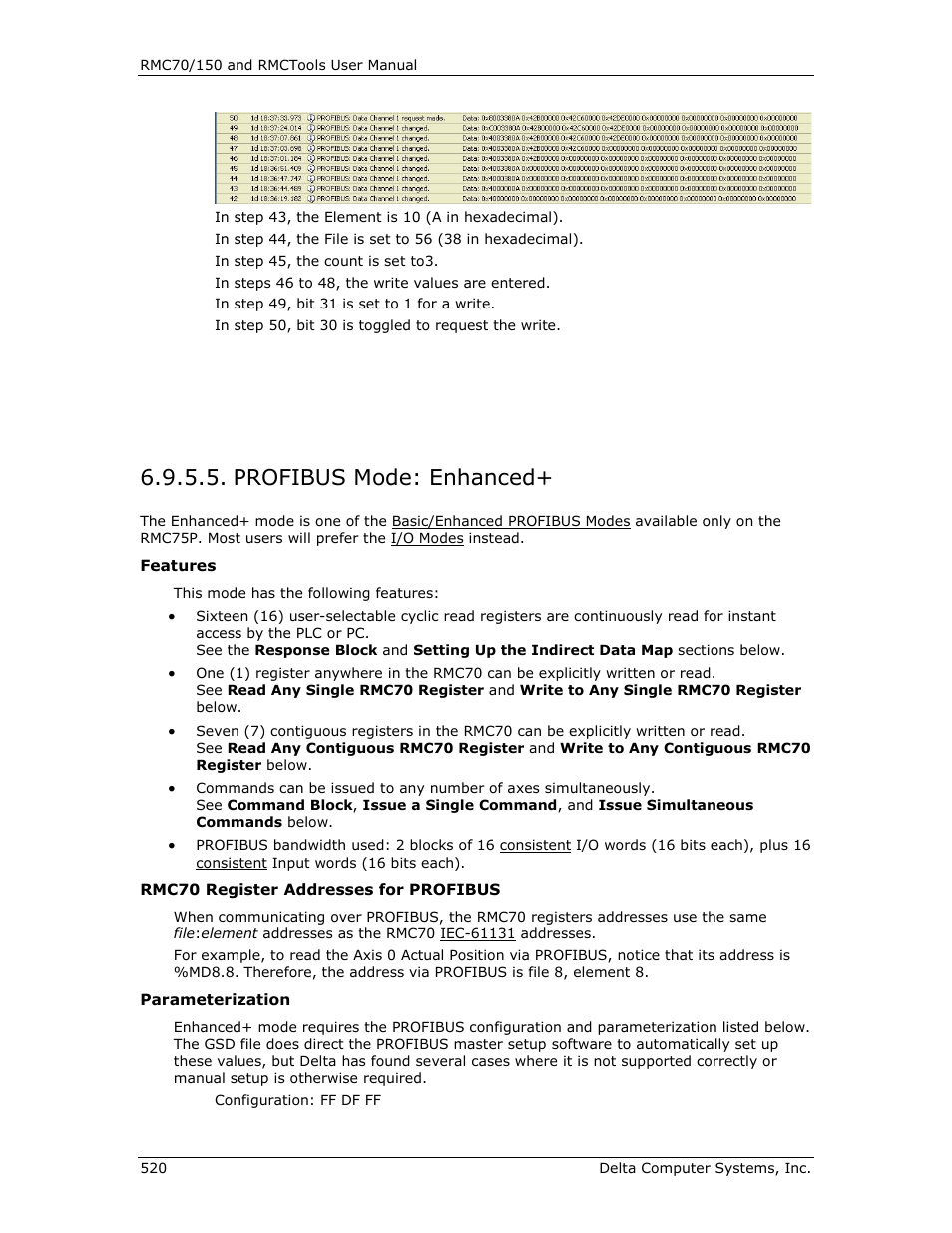 Profibus mode: enhanced, Enhanced | Delta RMC151 User Manual | Page 540 / 1221
