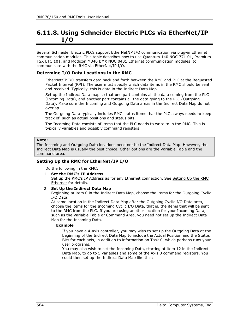 Using schneider electric plcs via ethernet/ip i/o, Schneider electric plcs via ethernet/ip i/o, Schneider electric modicon plcs via | Ethernet/ip i/o | Delta RMC151 User Manual | Page 584 / 1221