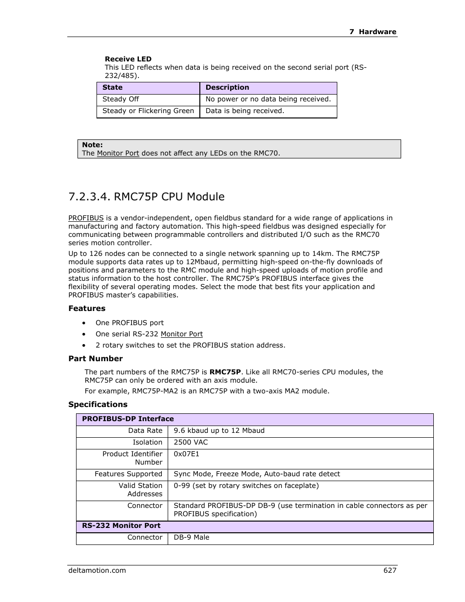 Rmc75p cpu module, Rmc75p | Delta RMC151 User Manual | Page 647 / 1221