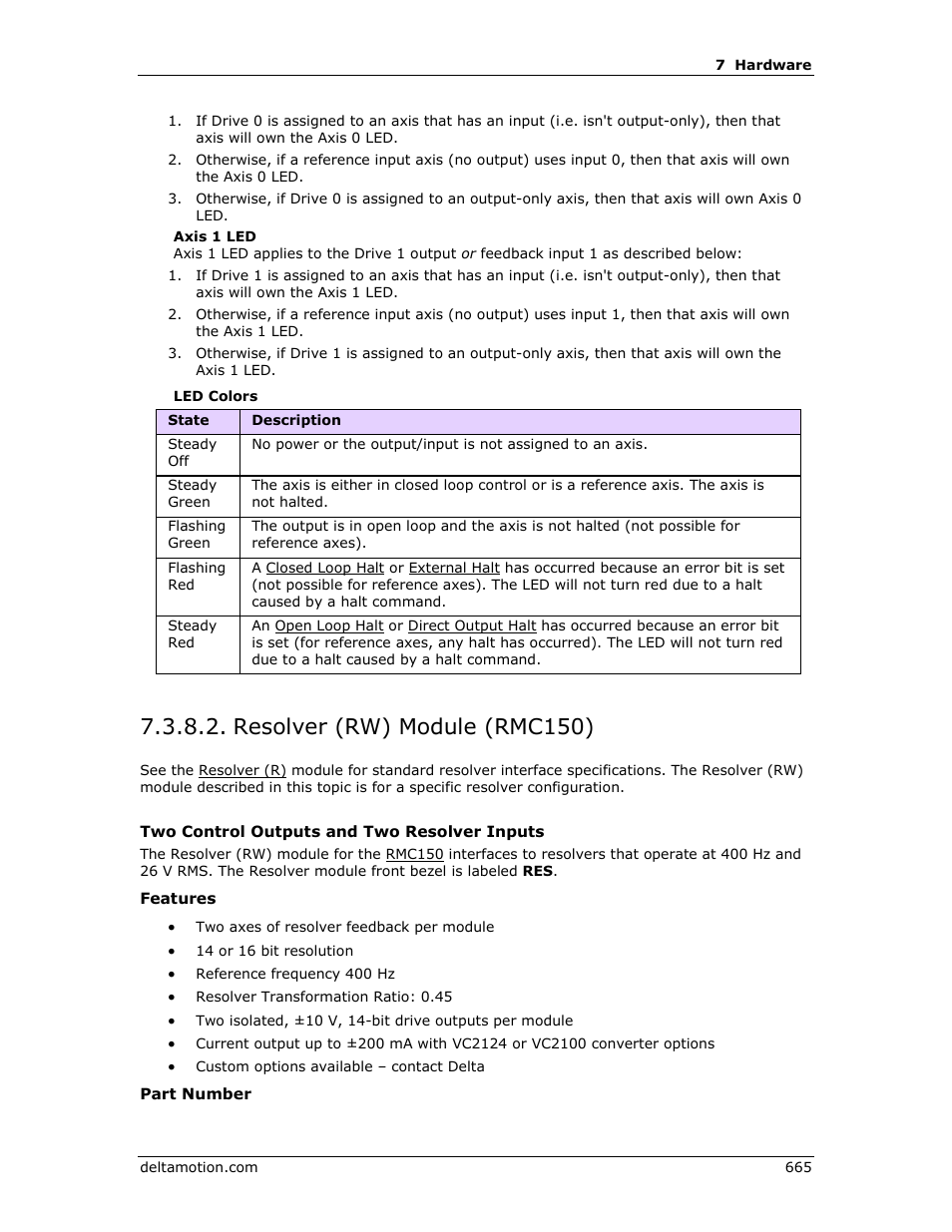 Resolver (rw) module (rmc150), Resolver (rw) | Delta RMC151 User Manual | Page 685 / 1221