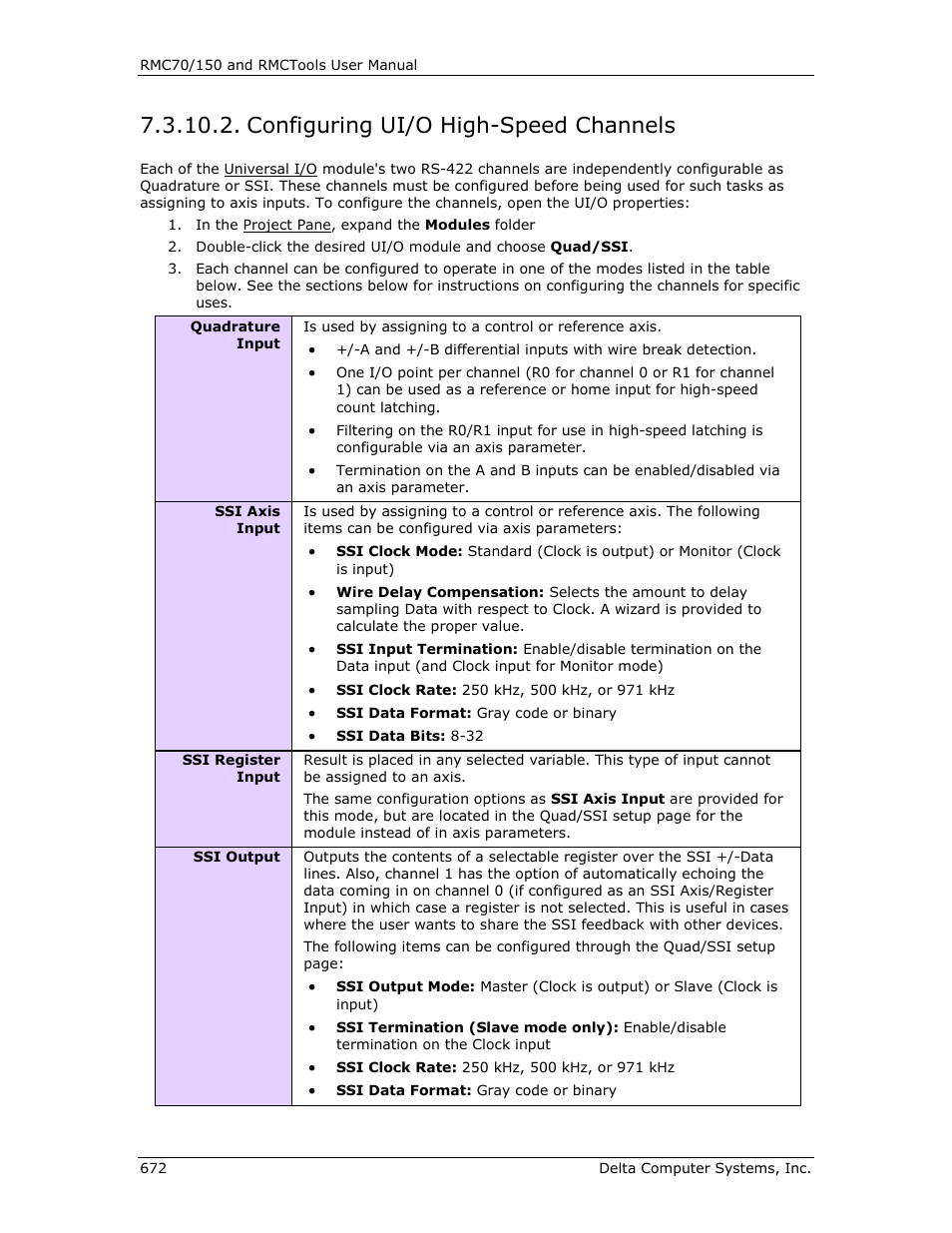 Configuring ui/o high-speed channels, Ee configuring ui/o channels | Delta RMC151 User Manual | Page 692 / 1221