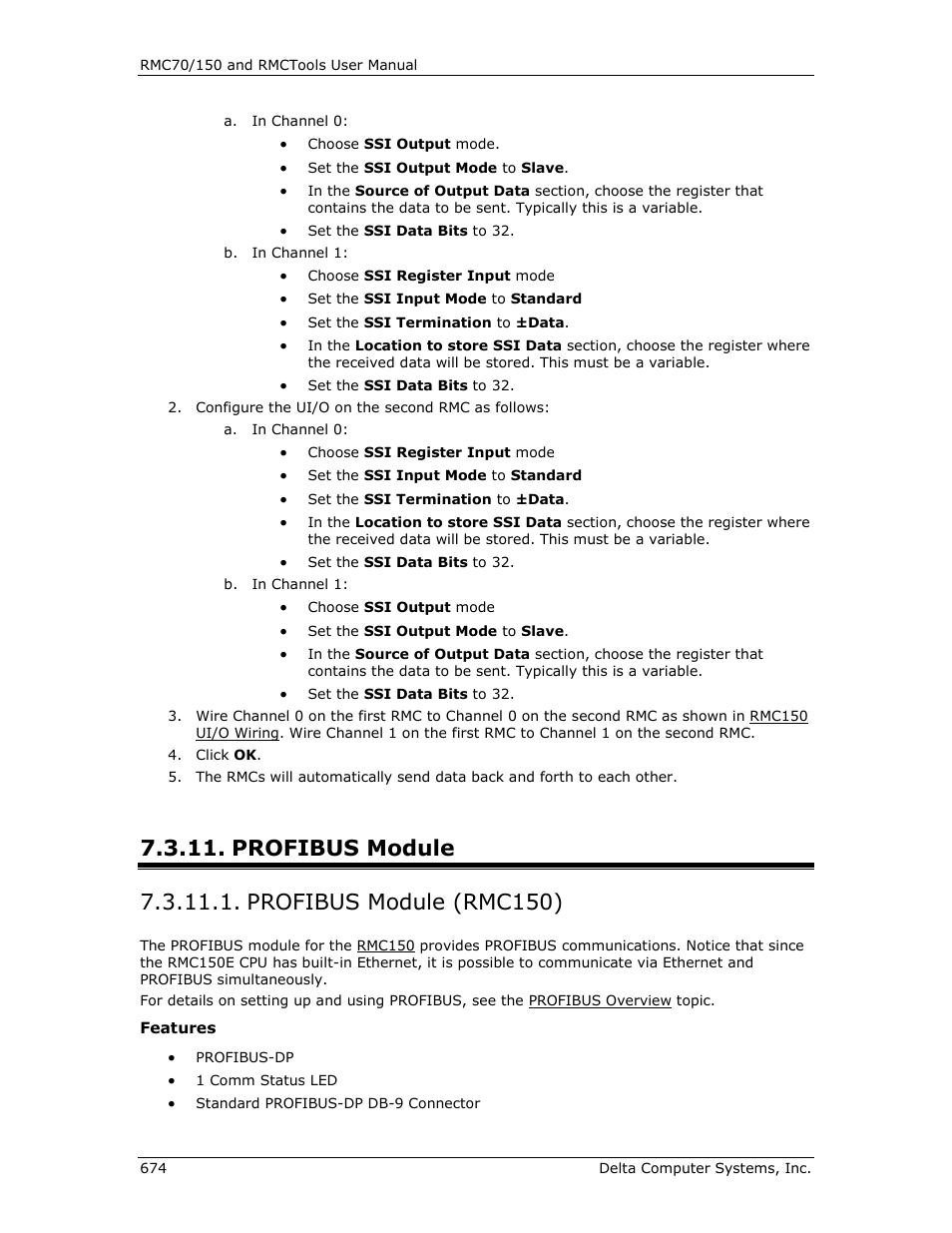 Profibus module, Profibus module (rmc150), Profibus | Delta RMC151 User Manual | Page 694 / 1221