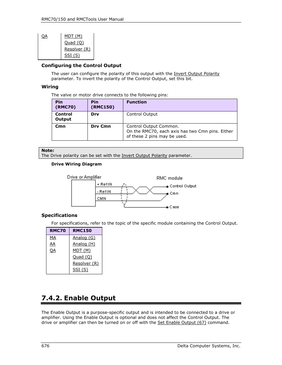 Enable output, Enable outputs, Enable | Output | Delta RMC151 User Manual | Page 696 / 1221