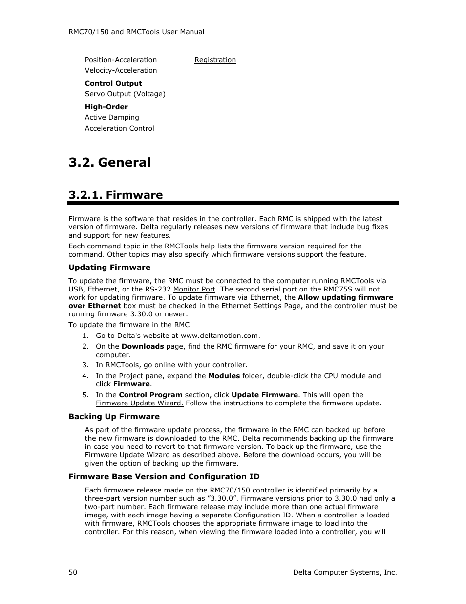 General, Firmware | Delta RMC151 User Manual | Page 70 / 1221