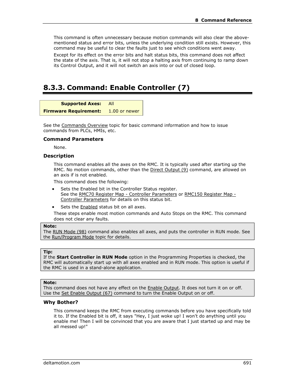 Command: enable controller (7), Enable controller (7), E enable controller (7) | Delta RMC151 User Manual | Page 711 / 1221