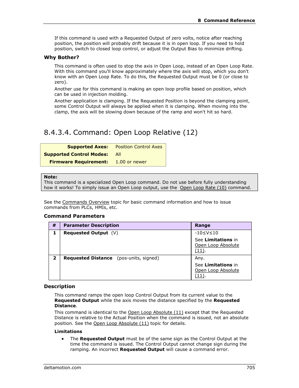 Command: open loop relative (12), Open loop relative (12) | Delta RMC151 User Manual | Page 725 / 1221