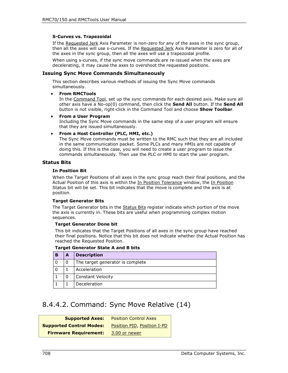 Command: sync move relative (14), Sync move relative (14), Sync move relative | Delta RMC151 User Manual | Page 728 / 1221