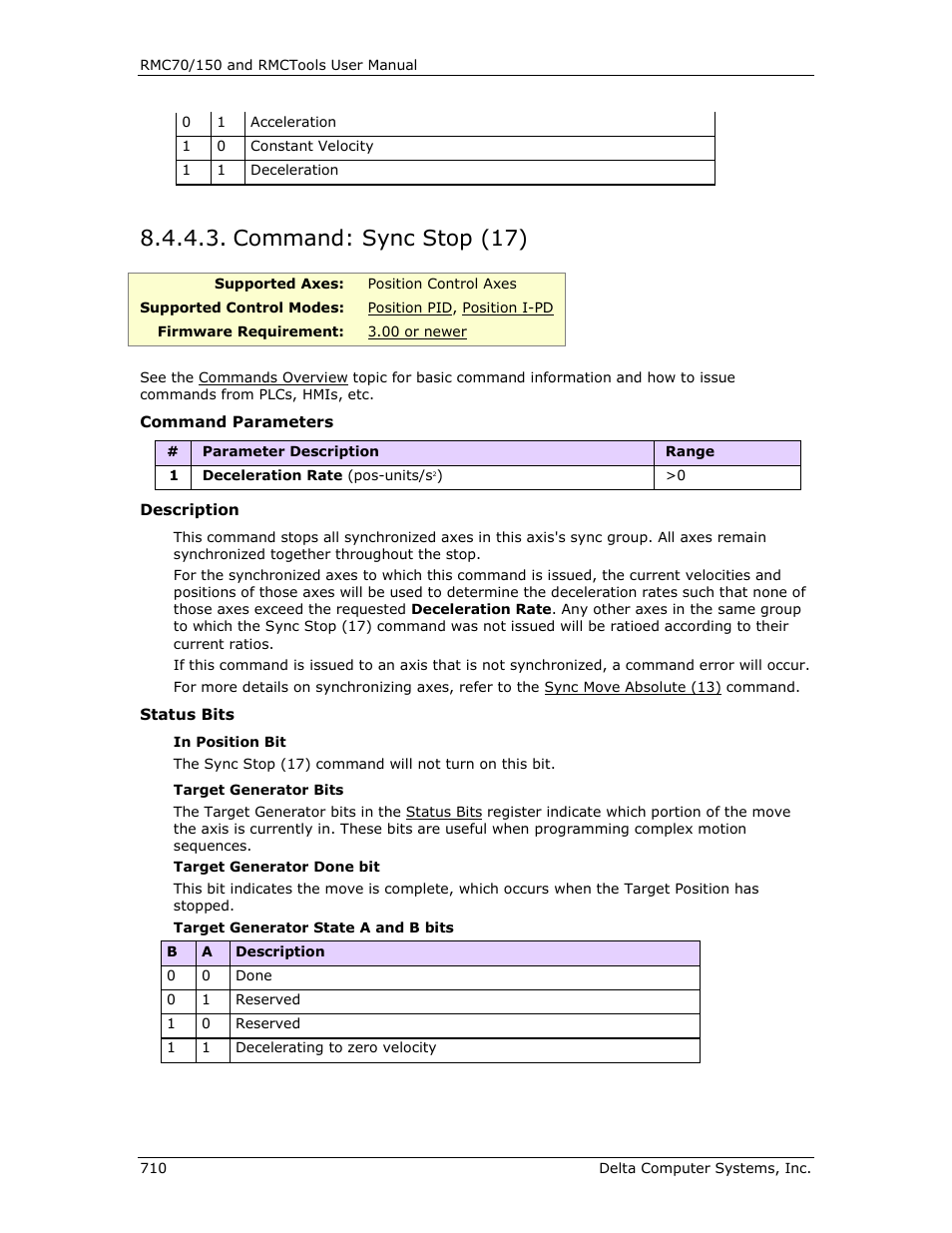 Command: sync stop (17), Sync stop (17), E sync stop (17) | Delta RMC151 User Manual | Page 730 / 1221