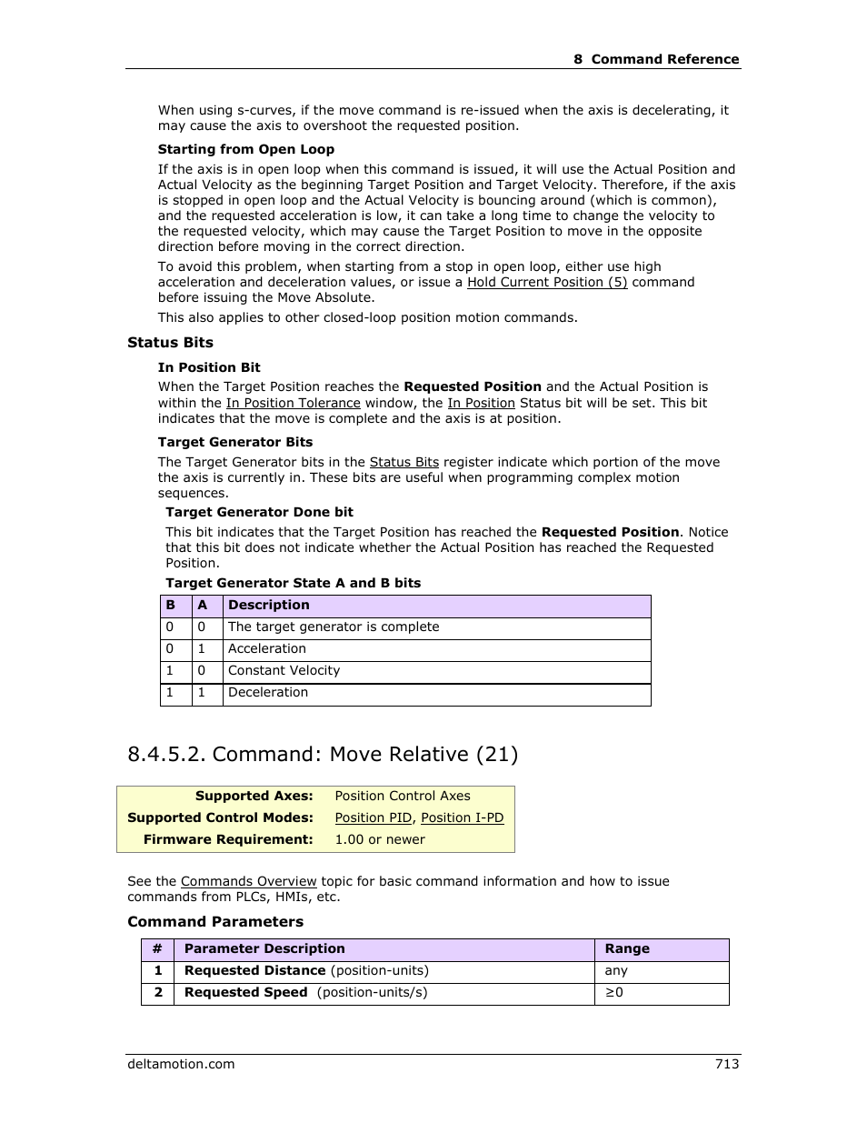 Command: move relative (21), Move relative (21), R move relative | Delta RMC151 User Manual | Page 733 / 1221