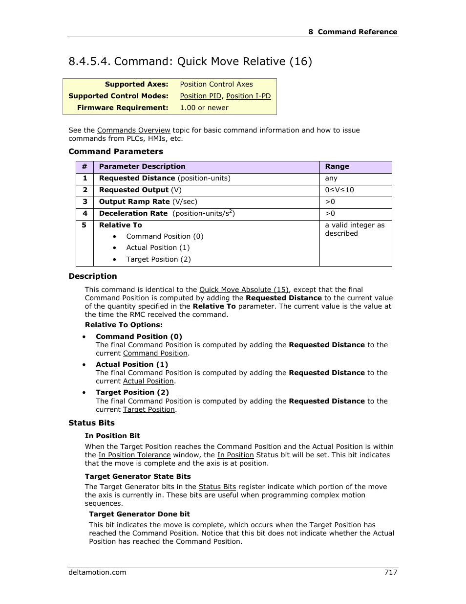 Command: quick move relative (16), Quick move relative (16) | Delta RMC151 User Manual | Page 737 / 1221