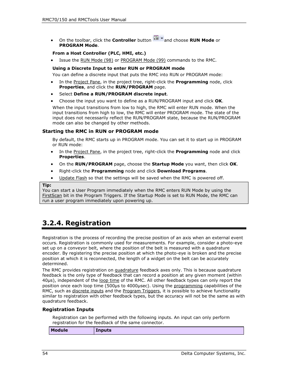 Registration | Delta RMC151 User Manual | Page 74 / 1221