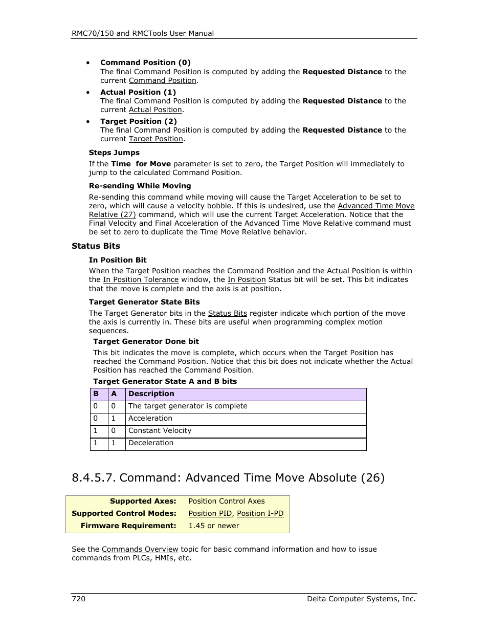 Command: advanced time move absolute (26), Advanced time move absolute (26), Advanced time move | Absolute (26) | Delta RMC151 User Manual | Page 740 / 1221