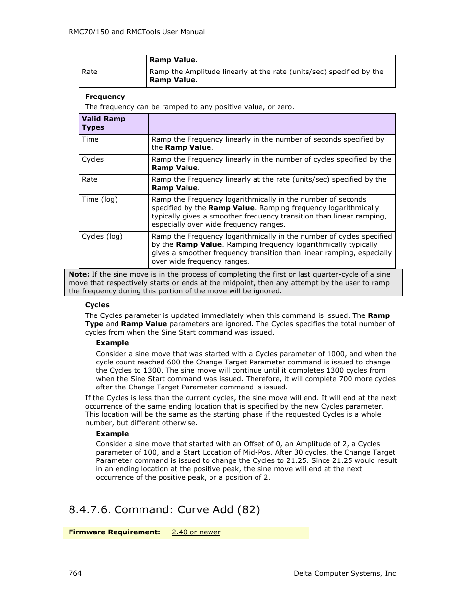 Command: curve add (82), Curve add, Curve add (82) | E curve add (82), E curve add | Delta RMC151 User Manual | Page 784 / 1221