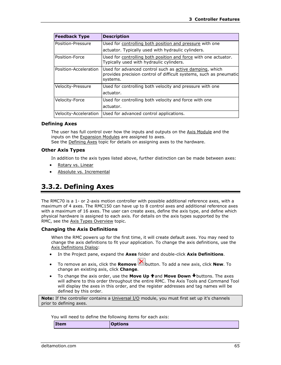 Defining axes, T define the axes | Delta RMC151 User Manual | Page 85 / 1221