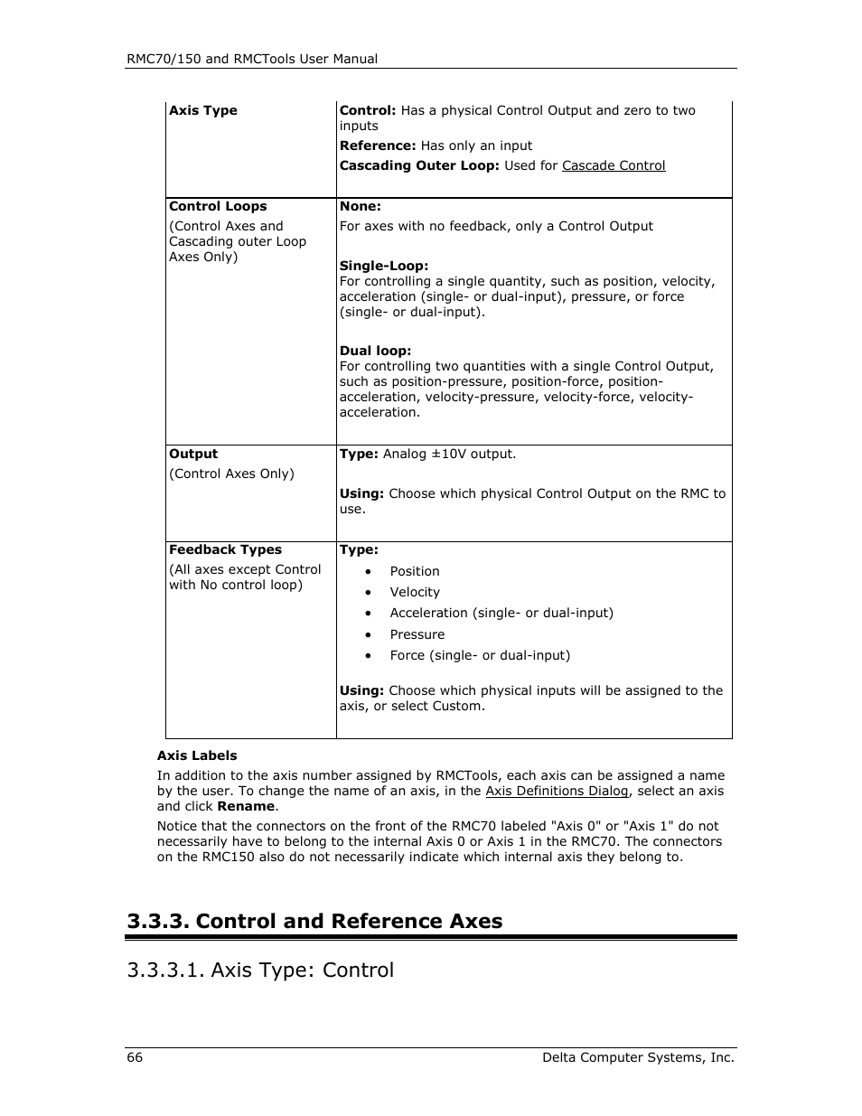 Control and reference axes, Axis type: control, Control axes | Control axis, S a control axis | Delta RMC151 User Manual | Page 86 / 1221