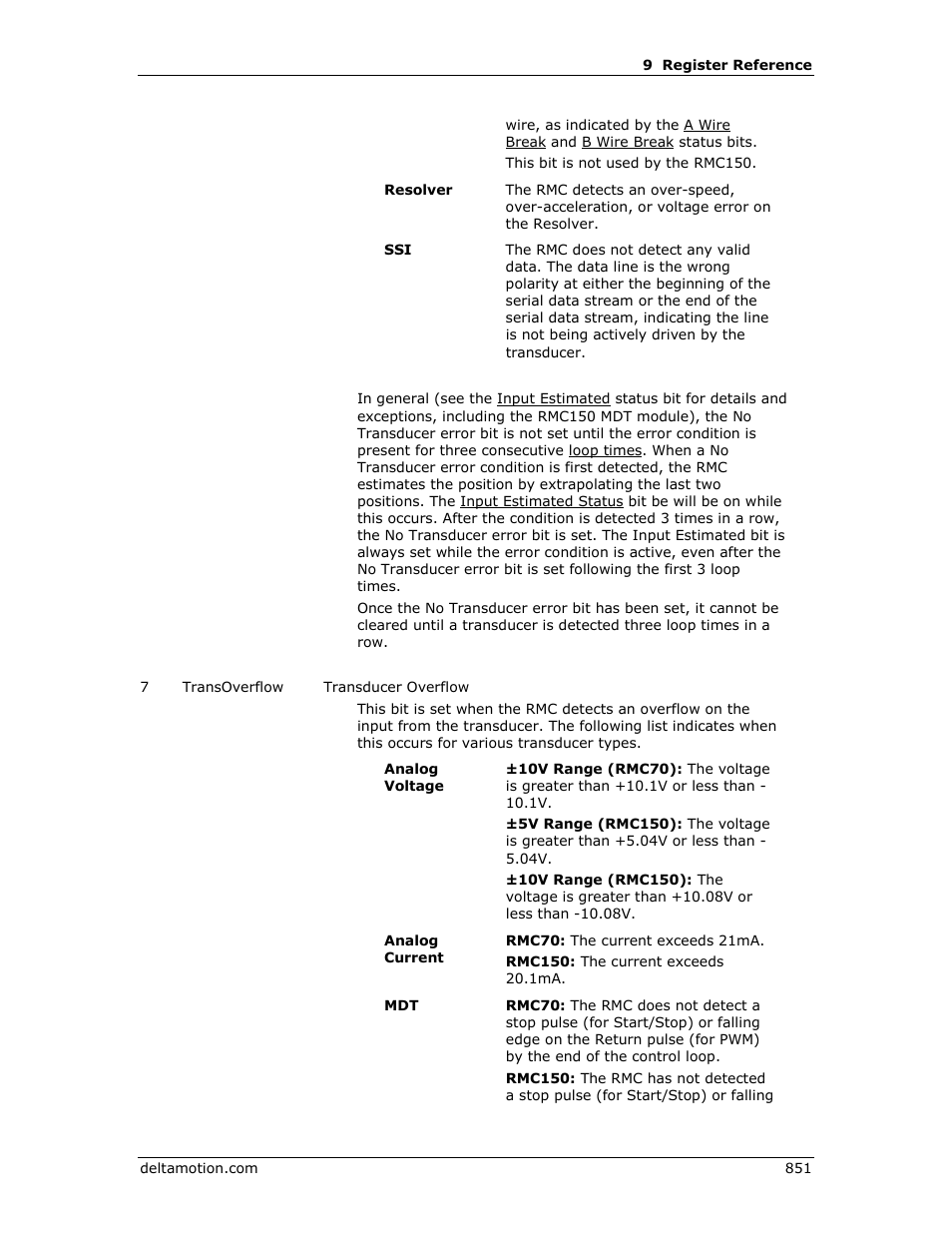 A transducer overflow, Transducer overflow, E transducer overflow | Delta RMC151 User Manual | Page 871 / 1221