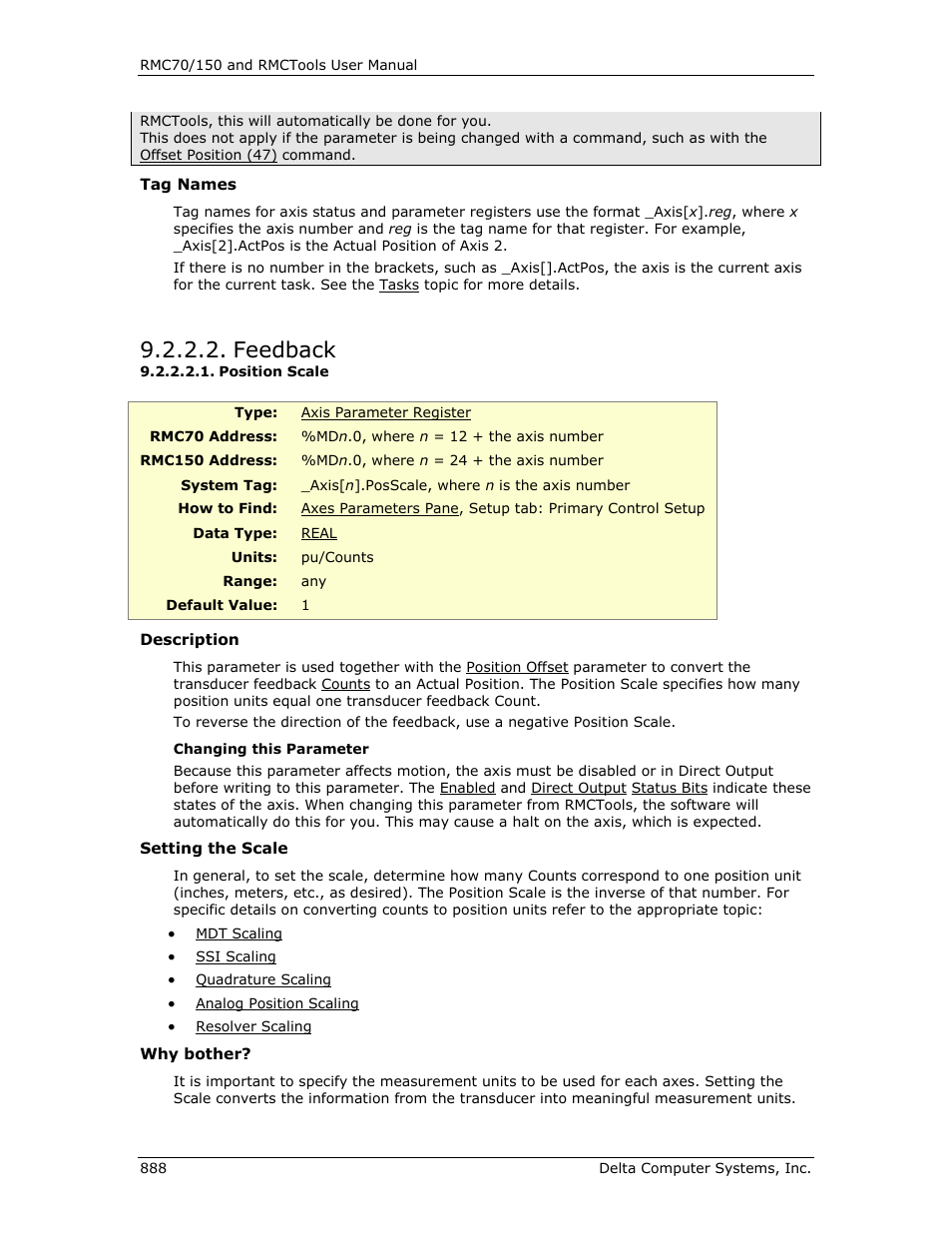 Feedback, Position scale, X position scale) | Delta RMC151 User Manual | Page 908 / 1221