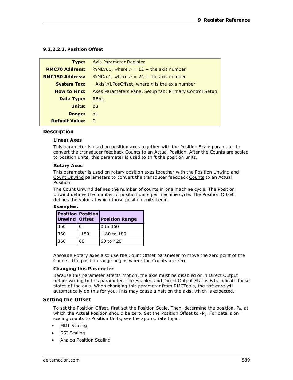 Position offset, Position, Offset | E position offset | Delta RMC151 User Manual | Page 909 / 1221