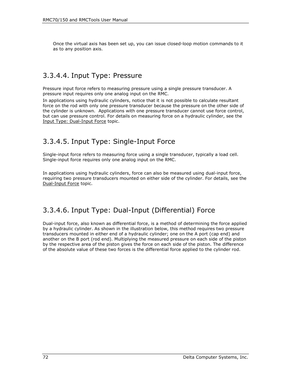 Input type: pressure, Input type: single-input force, Input type: dual-input (differential) force | Delta RMC151 User Manual | Page 92 / 1221