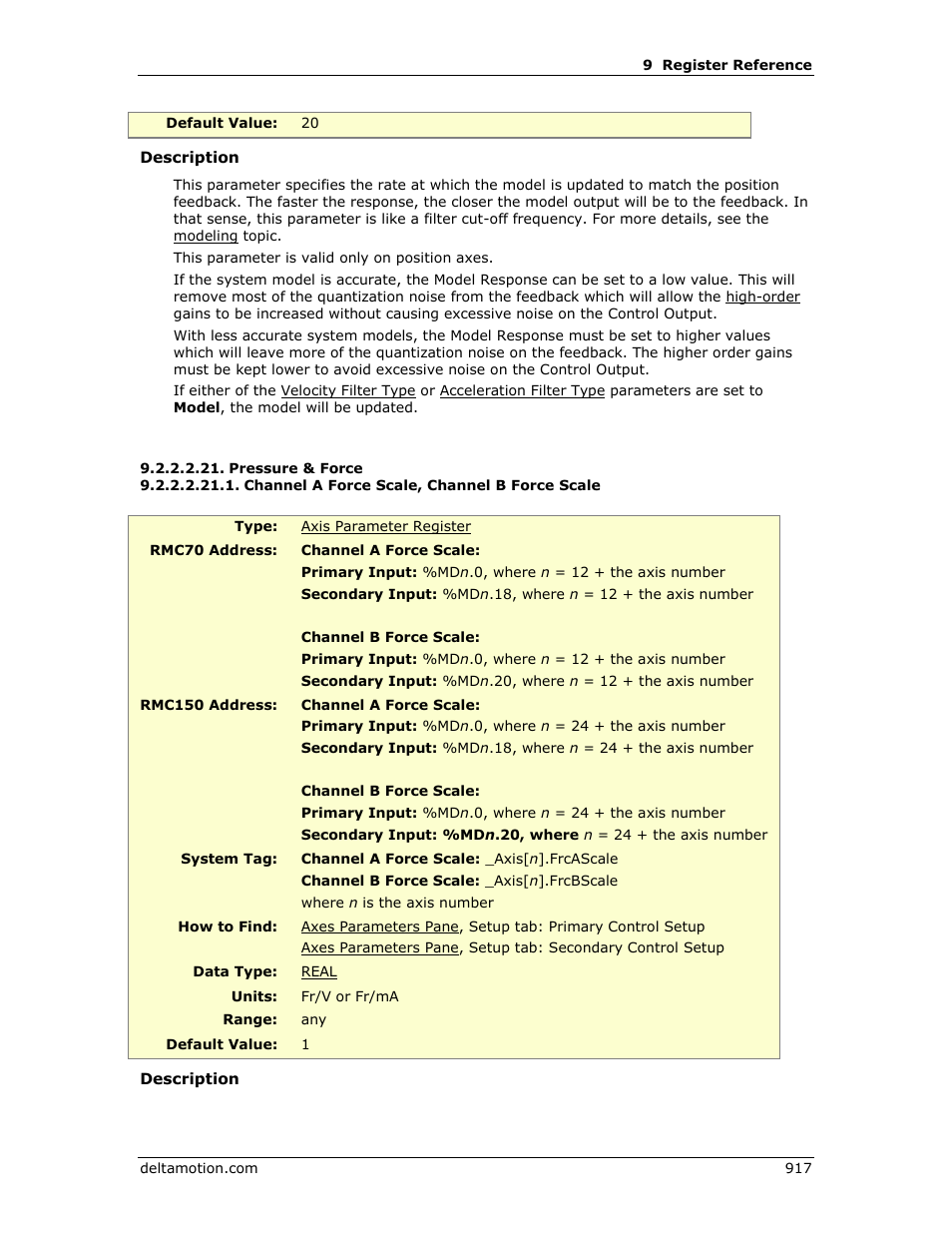 Pressure & force, Channel a force scale, channel b force scale, Force a scale) | Force b scale), Channel a scale, Channel b scale, Channel a, Scale, Channel b | Delta RMC151 User Manual | Page 937 / 1221