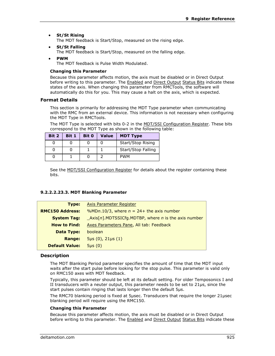 Mdt blanking parameter, Mdt blanking period | Delta RMC151 User Manual | Page 945 / 1221